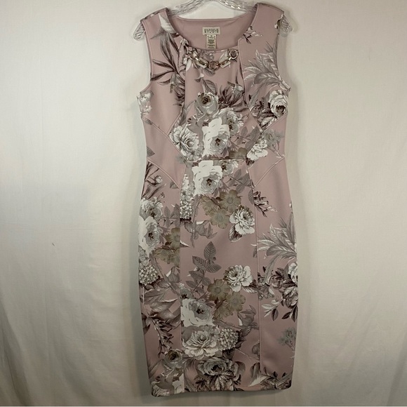 Enfocus Studio Dresses & Skirts - ENFOCUS STUDIO Midi Sheath Dress Knee Length Dusty Rose Pink Floral Size 12